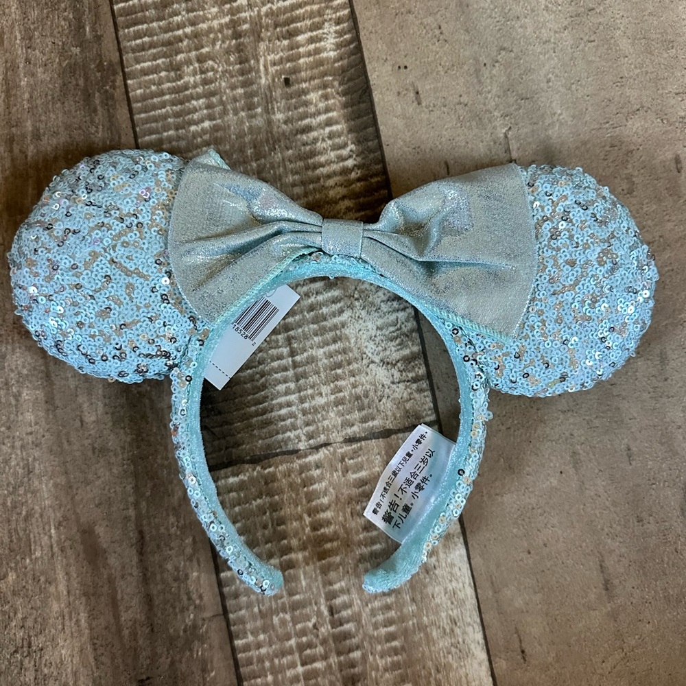 Disney Blue Sequin Minnie Mouse Ears Headband